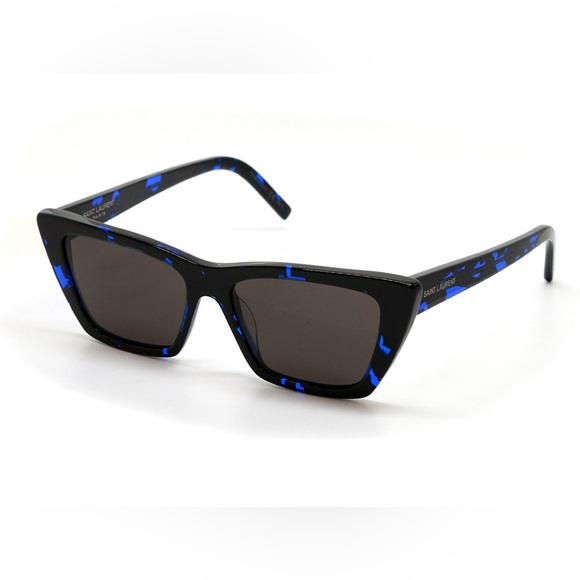 NEW SAINT LAURENT CAT EYE SUNGLASSES SL276 009 BLACK BLUE SL 276 MICA EYEWEAR - Picture 1 of 5
